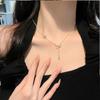 Moda Luz de Lujo Explosiva Cadena de Perlas Acero de Titanio Sin Color para Mujer Todo-partido Cadena de Clavícula de Gama Alta Accesorios Exquisitos Venta al por Mayor