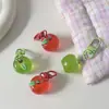 Llavero de Manzana Transparente Tridimensional Lindo Colgante de Fruta Artificial Creativo Regalo para Pareja Estudiante Decoración Venta al por Mayor