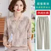 Camiseta estilosa e elegante de manga comprida da mamãe com gola lapela, perfeita para usar no outono, projetada para mulheres de meia-idade e idosas, oferecendo um visual sofisticado e gracioso como peça principal ou camada base