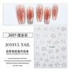 Pegatinas de uñas con diseño de fuegos artificiales chapados en oro, populares en Internet, para el Año Nuevo 2025, con radio y cara lisa dorada, con diseño de ojo de gato.