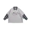 Ropa de Street Dance para Niños Conjunto de Sudadera a Cuadros Estilo Retro Americano Falso de Dos Piezas Estilo Academia Hip Hop Versión Coreana Ropa de Performance