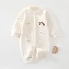 Mameluco Cálido para Bebé Recién Nacido Algodón Puro Pijama de Manga Larga Ropa de Gateo Acolchada Sin Huesos para Otoño Invierno