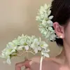 Nuevo Estilo Chino Pinza para el Cabello de Flor Rosa Suave Pinza para Moño Retro Pinza de Flor Accesorio para el Cabello de Ambiente Foto