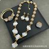 Conjunto de pérolas em formato barroco estilo étnico requintado joias vintage luxo europeu e americano conjunto de quatro peças com diamantes feito à mão