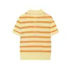 Novedades Verano 2026 Moda Callejera Femenina Europea y Americana Camisa Polo Rayada de Manga Corta W103 90620