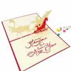 Cartão de felicitações de Natal cartão tridimensional árvore de Natal 3D cartão tridimensional cartão pequeno criativo de Natal negócio de atacado