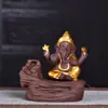 Nuevo quemador de incienso de reflujo de arena púrpura Quemador de incienso estilo Tailandia India Quemador de incienso de elefante dios Quemador de sándalo Venta al por mayor transfronteriza