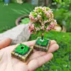 Mini árbol verde, cerezo, modelo, microadornos paisajísticos, rocalla, bonsái, paisajismo, mesa de arena, material de bricolaje