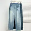 Ropa nueva de primavera para mujer de talla grande, pantalones vaqueros casuales simples con curva 100 kg pantalones adelgazantes de talla grande 9851