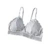 Sujetador Sexy sin Tirantes de Encaje Estilo Francés Transfronterizo Cómodo Elástico Inalámbrico con Tirantes Acolchados para Mujer