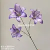 Flores Artificiais com 3 Cabeças, Lírios de Seda, Mini Lírios Impressos em 3D, Decoração para Salão de Casamento, Parede de Flores, Flores Artificiais, Adereços para Fotografia