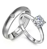 Anillo de pareja clásico de seis garras un par de anillo de cuatro garras ajustable de apertura para hombres y mujeres anillo de boda de diamante anillo de boda al por mayor