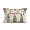 Funda de Almohada Lumbar Navideña al por Mayor Funda de Almohada Rectangular de Muñeco de Nieve y Cascanueces Navideño Cojín para Sofá Dormitorio
