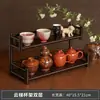 Prateleira de Exibição para Mesa, Suporte de Xícaras de Chá em Madeira Maciça, Prateleira de Armazenamento para Conjunto de Chá, Mesa de Chá Pequena para Sala de Chá do Escritório, Prateleira de Armazenamento para Mesa de Chá