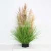 Plantas Verdes Artificiais, Capim-dos-pampas de Aparência Real, Flores Artificiais, Paisagismo de Vitrine de Shopping Center, Decoração de Casa Plantas Artificiais em Vasos