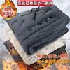 Pantalones térmicos para hombre, pantalones de algodón de lana de cordero, pantalones térmicos de talla grande, ropa de casa de forro polar integrada, a prueba de frío, forrados de forro polar, pantalones de algodón engrosados para hombre