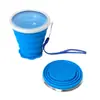 Taza de Agua Plegable de Silicona Portátil para Exteriores, Taza Retráctil de Grado Alimenticio, Taza de Agua Plegable para Camping y Viajes, Al por Mayor en Stock