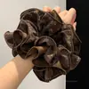 Scrunchie Jumbo de Satén Retro para Niñas, Lazo para el Cabello de Leopardo de Moda Resistente, Accesorio para el Cabello con Banda Elástica de Alta Elasticidad, Lazo para el Cabello con Sensación de Alta Gama