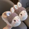 Pantuflas de algodón para niños, forradas de felpa para invierno, engrosadas para abrigar, con suela suave, antideslizantes, diseño lindo de dibujos animados, adecuadas tanto para niños como para niñas, y para usar en familia