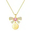 Colar Criativo Europeu e Americano Transfronteiriço Dourado com 26 Letras Simples e Compacto Brincos com Pingente de Coração Joia Presente para Mulheres
