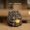 Arena Morada Pequeño Pixiu Adornos de Mascota de Té de la Suerte Artesanías de Arena Morada Lindo Juego de Té Accesorios para Mesa de Té Ceremonia de Té Kung Fu