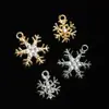 Pendientes Colgantes de Copo de Nieve con Diamantes Pulsera DIY Colgante para Mujer Aleación de Zinc Galvanizado Accesorios de Joyería con Diamantes Venta Directa de Fábrica