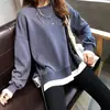 6535 algodón falso dos piezas suéter fino mujer 2022 otoño nuevo coreano suelto estudiante mujer top ins moda