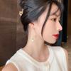 Aretes largos de borla de perlas con cuentas de diamantes, aguja de plata S925, estilo coreano, nuevos, aretes de diosa de una o dos piezas, venta al por mayor