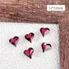 Dica de Manicure de Celebridade da Internet Joia de Diamante na Base Coração Bordô Diamante Cristais para Unhas Diamante para Unhas Vermelho Ankola