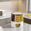 Nueva Caja de Almacenamiento de Granos de Cereal Giratoria de Gran Capacidad Sellada Cubo de Arroz Doméstico a Prueba de Insectos a Prueba de Humedad Cubo de Arroz