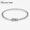 Plata de Ley S925 Moda Lujo Ligero Diseño Pulsera Sentido Diamante Mosan Pulsera Cadena de Tenis Completa Diamante Ins Pulsera de Nicho