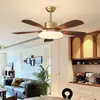 Lámpara de Ventilador Retro Vintage, Lámpara de Ventilador de Techo, Candelabro, Lámpara Inteligente de Frecuencia Variable para Comedor, Madera Maciza, Lámpara para Sala de Estar, Ventilador Eléctrico de Gran Potencia