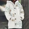 Venta Caliente Transfronteriza 2024 Moda Estampado Digital Moderno Creativo Botón Suéter Cárdigan para Mujer Venta al por Mayor Desde Una Pieza