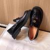 Mocasines Camelia de Suela Gruesa para Mujer Primavera y Verano 2025 Estilo Británico Zapatos de Cuero Vintage Boca Profunda Todo Combinable Estilo Universitario Zapatos de Capa Única