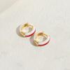 Pendientes de joyería en forma de C con gotas de aceite caliente transfronterizo, estilo ligero, de lujo, elegantes, chapados en cobre, de oro real de 14 quilates.