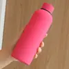 Botella deportiva de boca pequeña recubierta de goma, taza aislante de acero inoxidable 304 de doble capa al vacío, taza recta de boca pequeña estilo americano