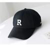 Gorra de béisbol de algodón estilo japonés con visera grande y sencilla con letra R para mujer, primavera y verano, estilo coreano, moderna gorra de béisbol de calle para hombre.