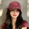 Gorra de Béisbol Ligera y Transpirable de Algodón Lavado Modelo Nuevo 2026 para Viajes al Aire Libre, Protección Solar, Gorra de Pico de Pato para Mujer que Hace que la Cara Parezca Más Pequeña