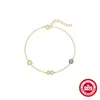 Plata de Ley S925 Amor Ocho Caracteres Circulación Ilimitada Pulsera Multiusos Incrustada de Diamantes Europa y América Venta Caliente Clásico Personalizado Pulsera Multiusos