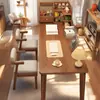 Escritorio de Computadora Doble para el Hogar con Patas de Madera Maciza Mesa de Estudio para Llevar a la Sala de Estar Escritorio Simple Grande Largo Banco de Trabajo Escritorio de Oficina