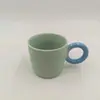 Nova Caneca de Cerâmica 8,5 * 7,8cm 300ml Alto Valor de Cor Orelhas Grandes Caneca Caneca Copo de Leite Copo de Café