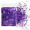 Brillantina de uñas, brillantina ultrafina, brillantina en polvo, lentejuelas, traje morado mixto, esmalte de uñas, pegamento, joyería transfronteriza