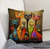 Funda de almohada de gato más vendida de TEMU transfronteriza para jugar con el teléfono móvil, funda de cojín decorativa para sofá del hogar ultra suave impresa digitalmente