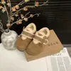 Zapatos Birkenstock Estilo Coreano de Suela Gruesa con Bordado de Terciopelo y Lazo para Mujer, Nuevo Invierno 2026 Versátiles Zapatos de Algodón para Exteriores de Invierno