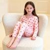 Conjunto de Ropa Interior Térmica de Algodón Grueso Clase A Otoño e Invierno para Niñas y Niños, Conjunto de Pijama para el Hogar sin Costuras