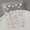Pegatinas para Uñas de Gatito Suave y Lindo de Dibujos Animados 3D Impermeables Gatito Manzana Pegatinas para Uñas en Relieve para Niños Modelo Sl