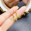 Venta al por mayor de fábrica Pendientes de botón populares de topacio natural Plata S925 Incrustado Piedra principal 4*4 Joyería de lujo Venta directa de fábrica