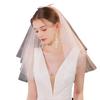 Noiva Recebe Certidão de Casamento, Véu Simples Estilo Francês, Fotografia de Estúdio, Foto de Viagem, Adereços de Foto, Adorno de Cabeça com Laço, Vestido