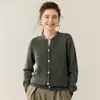 Cardigã de Caxemira para Bebê para Mulheres, Novo Estilo Outono e Inverno, Gola Tesoura, Fio de Grão Dourado Espessado, Suéter de Malha Solta, Camada Base