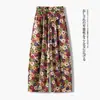 Calça Scimitar Estampada Feminina Outono 2026 Nova Estilosa Fina de Pernas Largas Cintura Alta Fluida Mais Vendida Casual Feminina